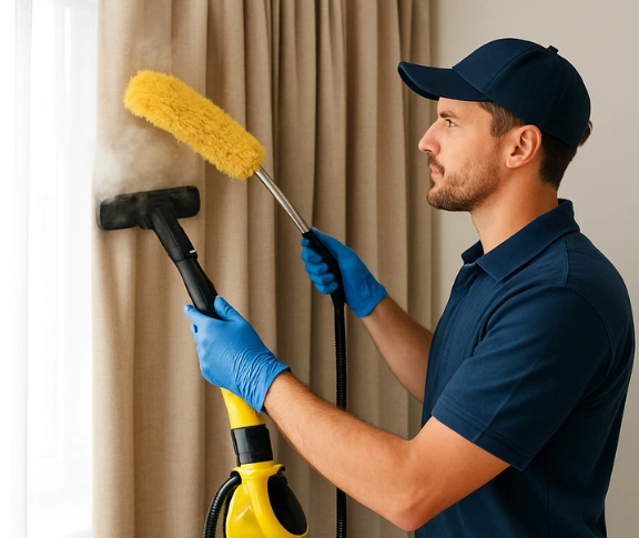 Trusted blind cleaning technician Matty Curtain Cleaning barellan-point QLD
