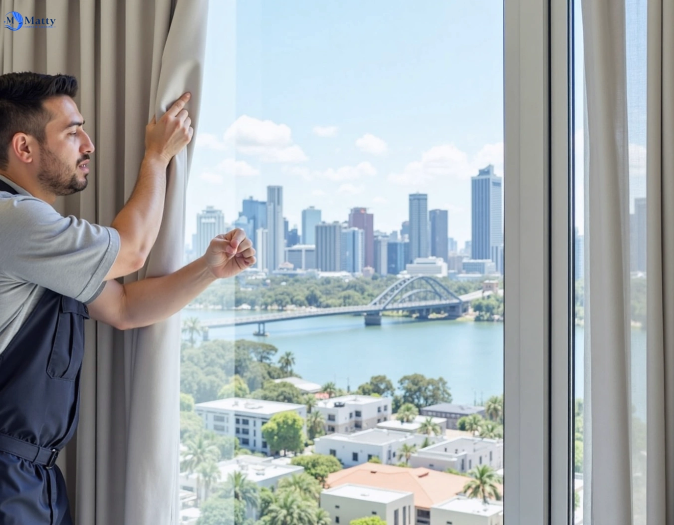 Professional curtain steam cleaning service barellan-point QLD by Matty Curtain Cleaning